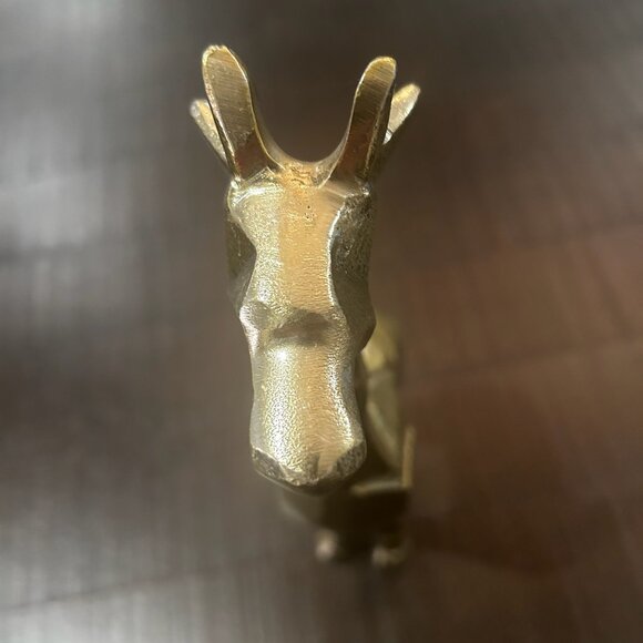 Gold Metal Giraffe Figurine Home Decor Sculpture 12” Tall - Picture 6 of 8